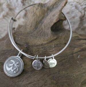 Alex and Ani Silver Om Charm Bracelet